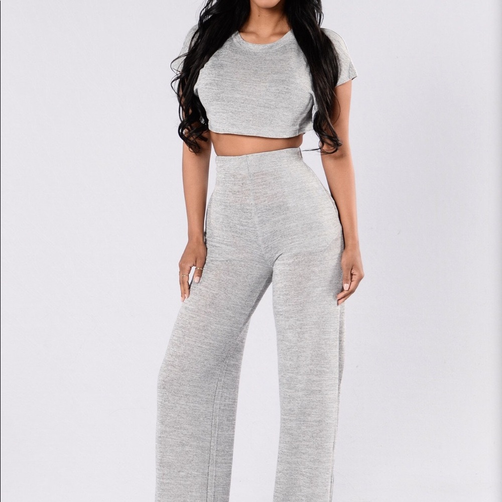 Heather gray two piece set